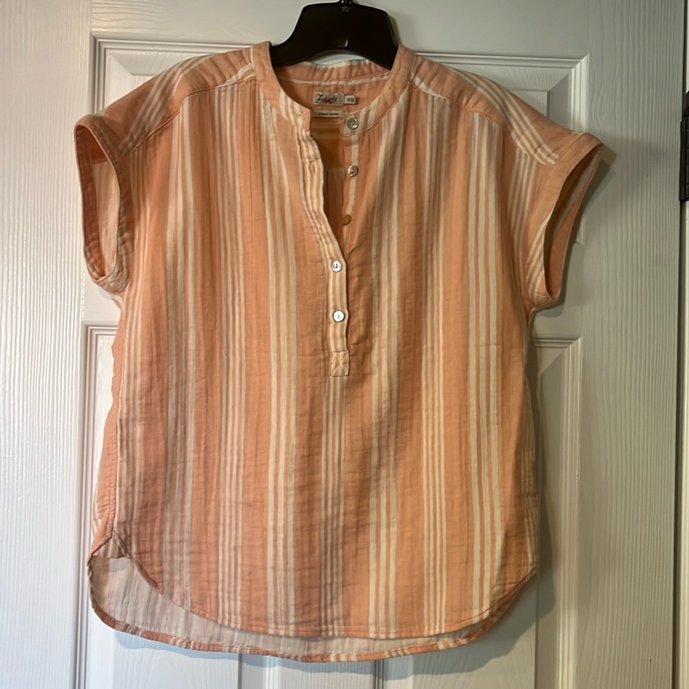 Faherty Dream Cotton Gauze Desmond Top Size XS 100% Organic Cotton